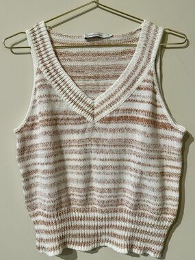 Stitches and Stripes Cream Tank Top in Large